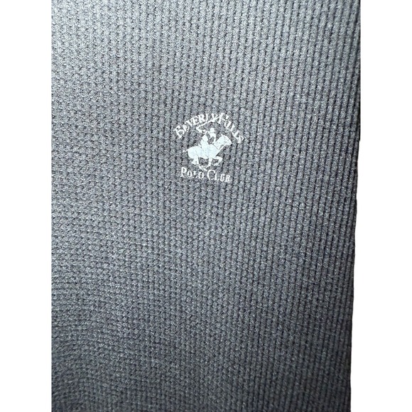 Beverly Hills Polo‎ Club Mens Large Gray Long Sleeve Waffle Knit Shirt - Picture 3 of 5